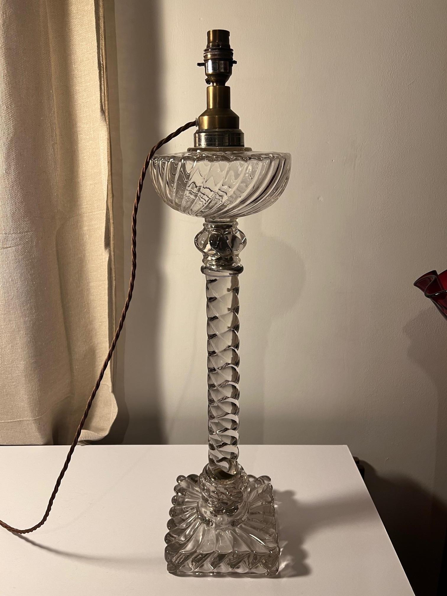 Pressed Baccarat Table Lamp For Sale