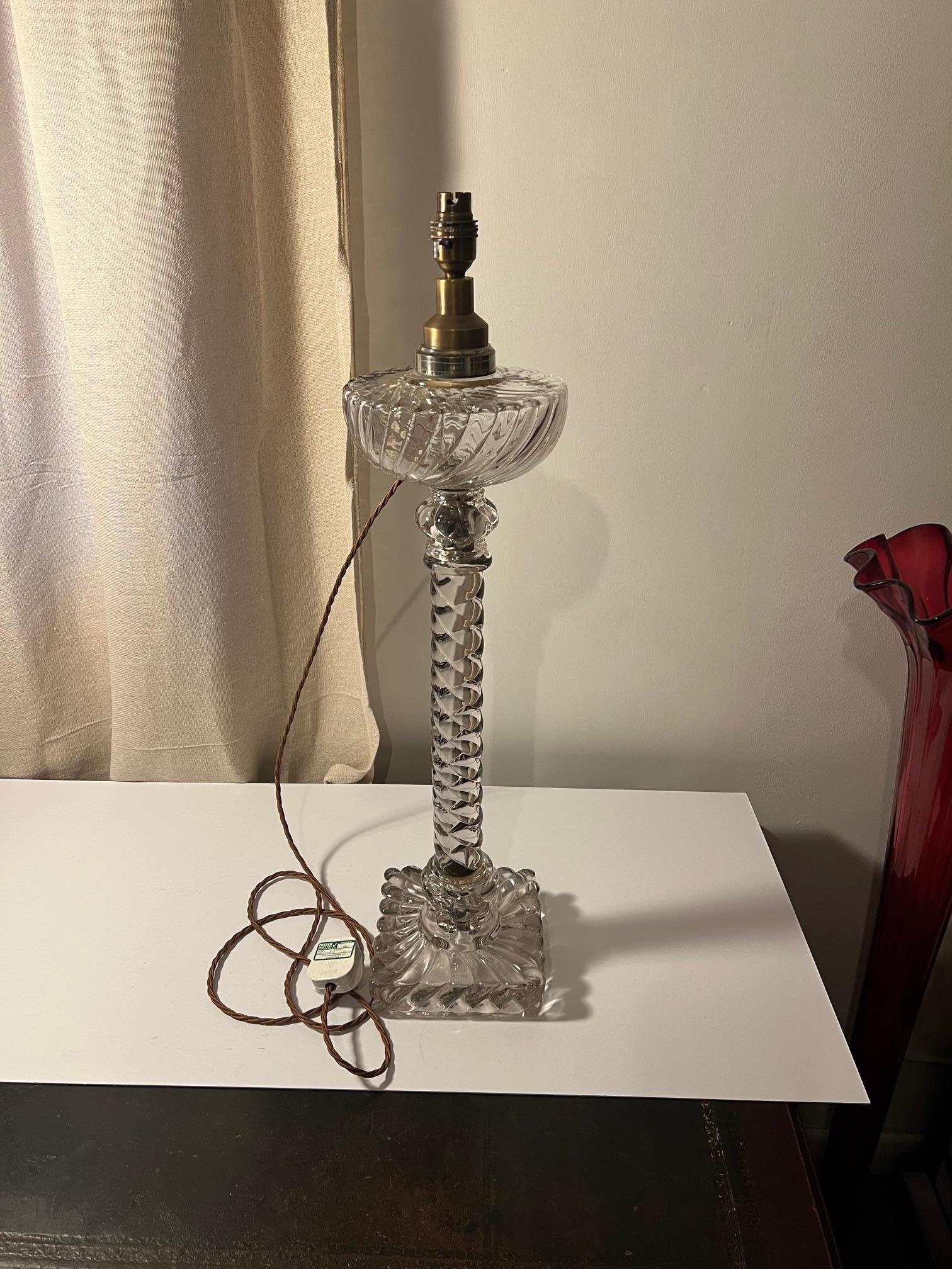 Glass Baccarat Table Lamp For Sale