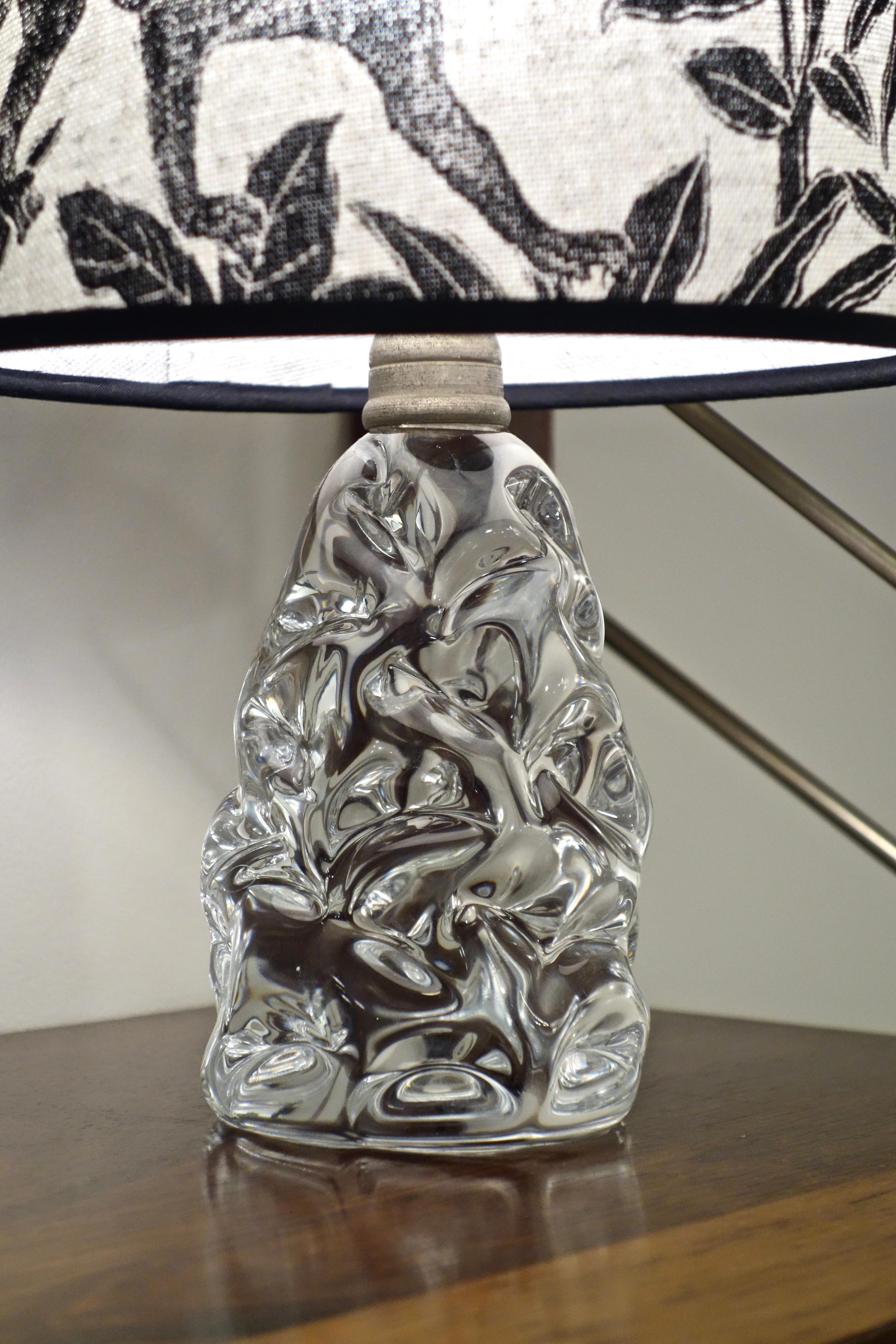 Baccarat Table Lamp French Crystal 1950's In Excellent Condition For Sale In VILLEURBANNE, FR