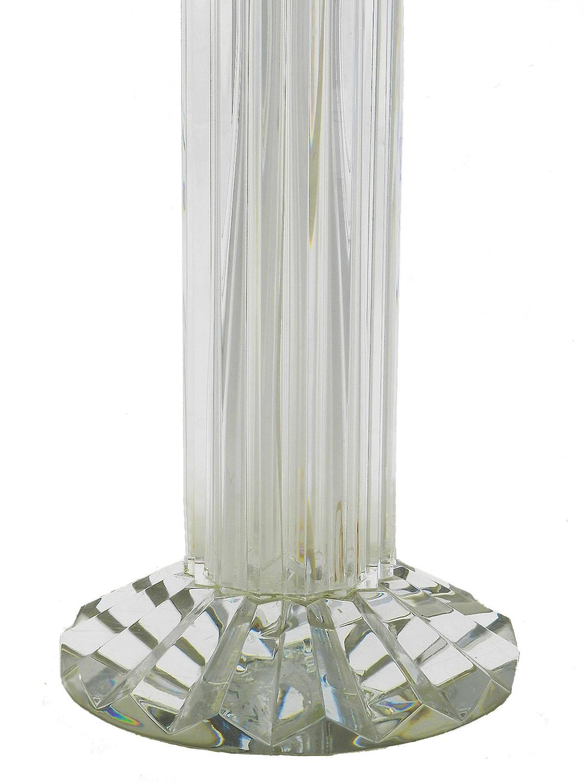 Français Lampe de bureau française Baccarat à colonne monumentale en cristal Hollywood Regency C20  en vente