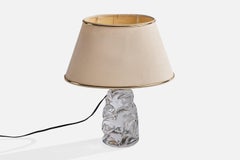 Baccarat, Table Lamp, Glass, Brass, Fabric, France, 1950s