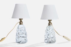 Baccarat, Table Lamps, Glass, Metal, France, 1950s