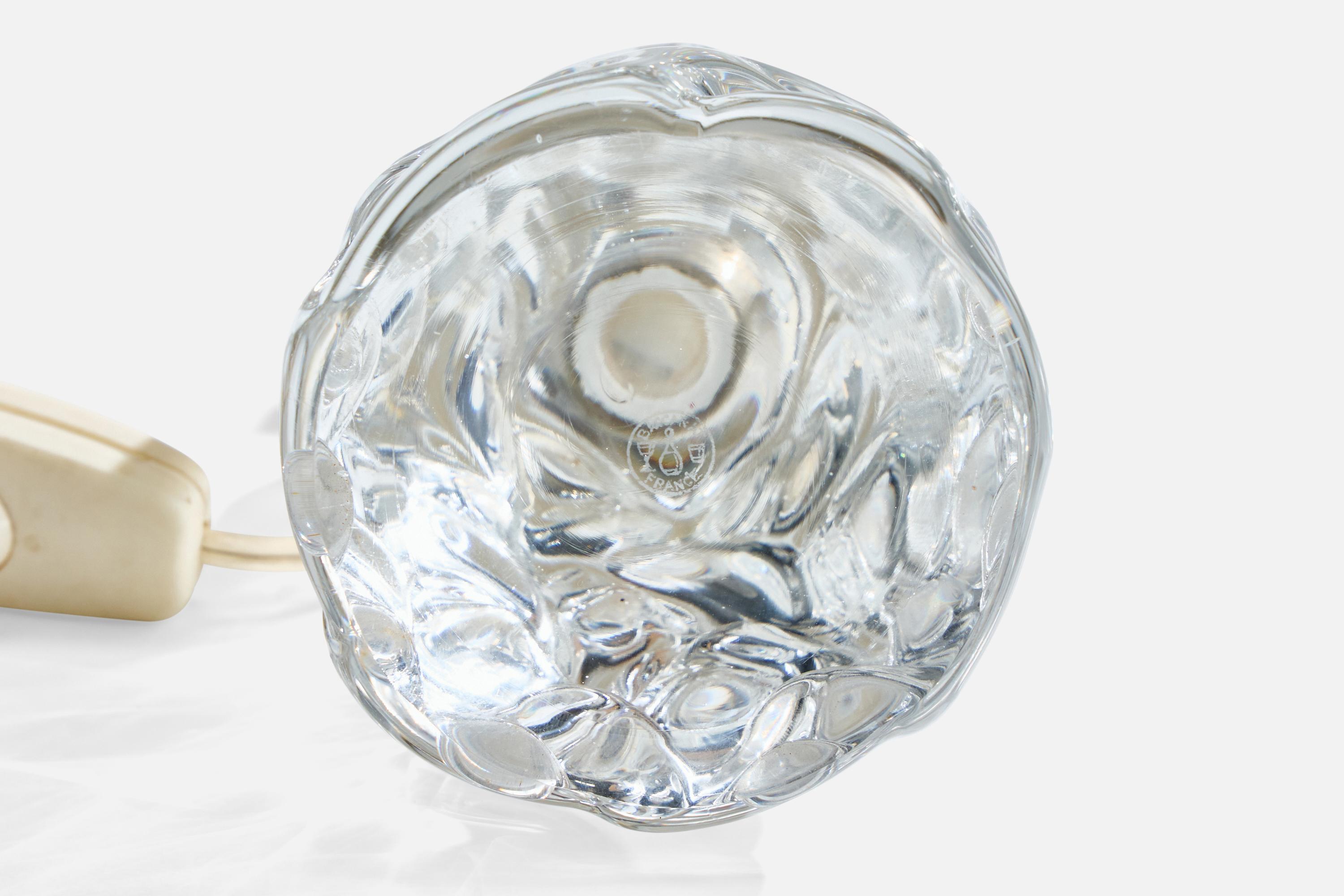 Baccarat, Lámparas de mesa, Vidrio, Metal, Francia, Años 50 en venta 3