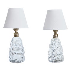Baccarat, Tischlampen, Glas, Metall, Frankreich, 1950er Jahre