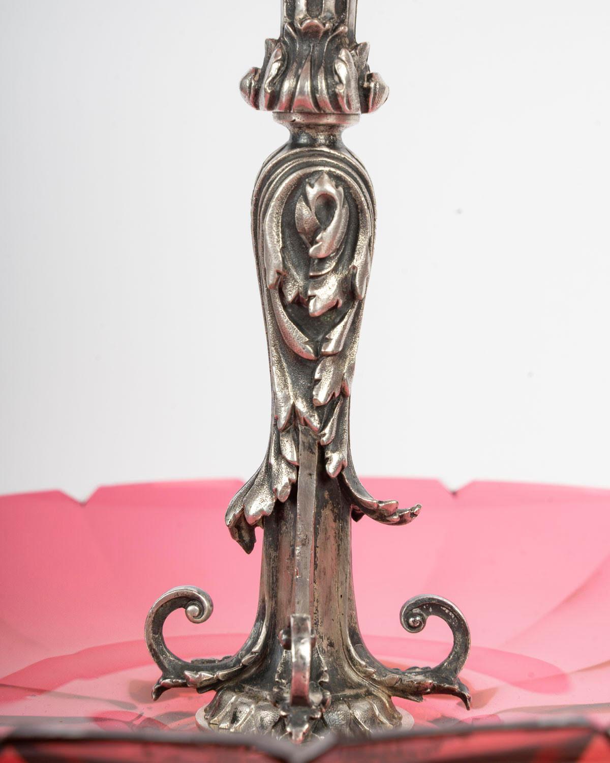 Baccarat Tafelgeschirr, Tassen, Kristall und versilberte Bronze, Periode Napoleon III. im Zustand „Gut“ im Angebot in Saint-Ouen, FR