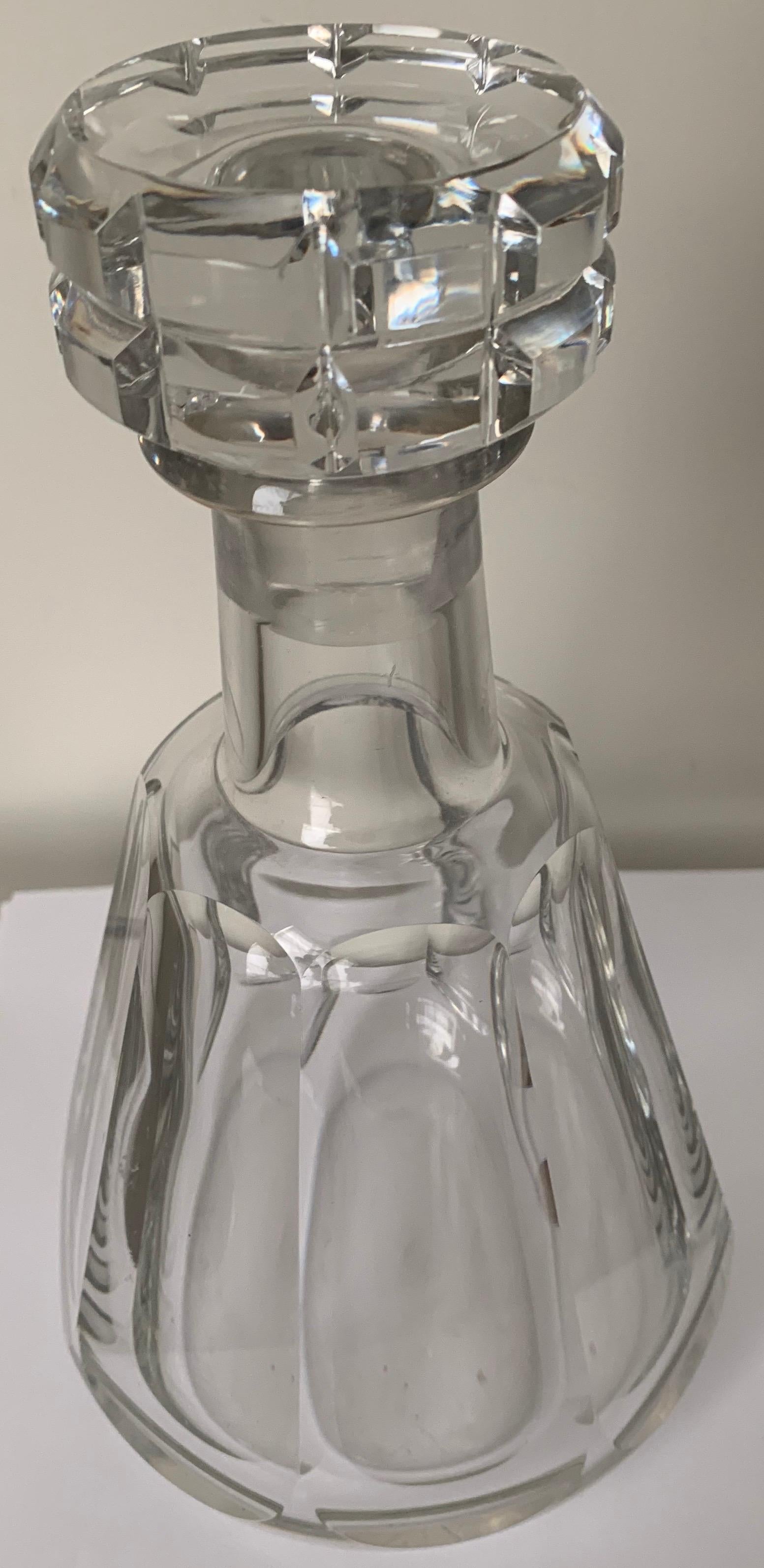 1990s Baccarat cut crystal Talleyrand decanter. Stamped on the underside.