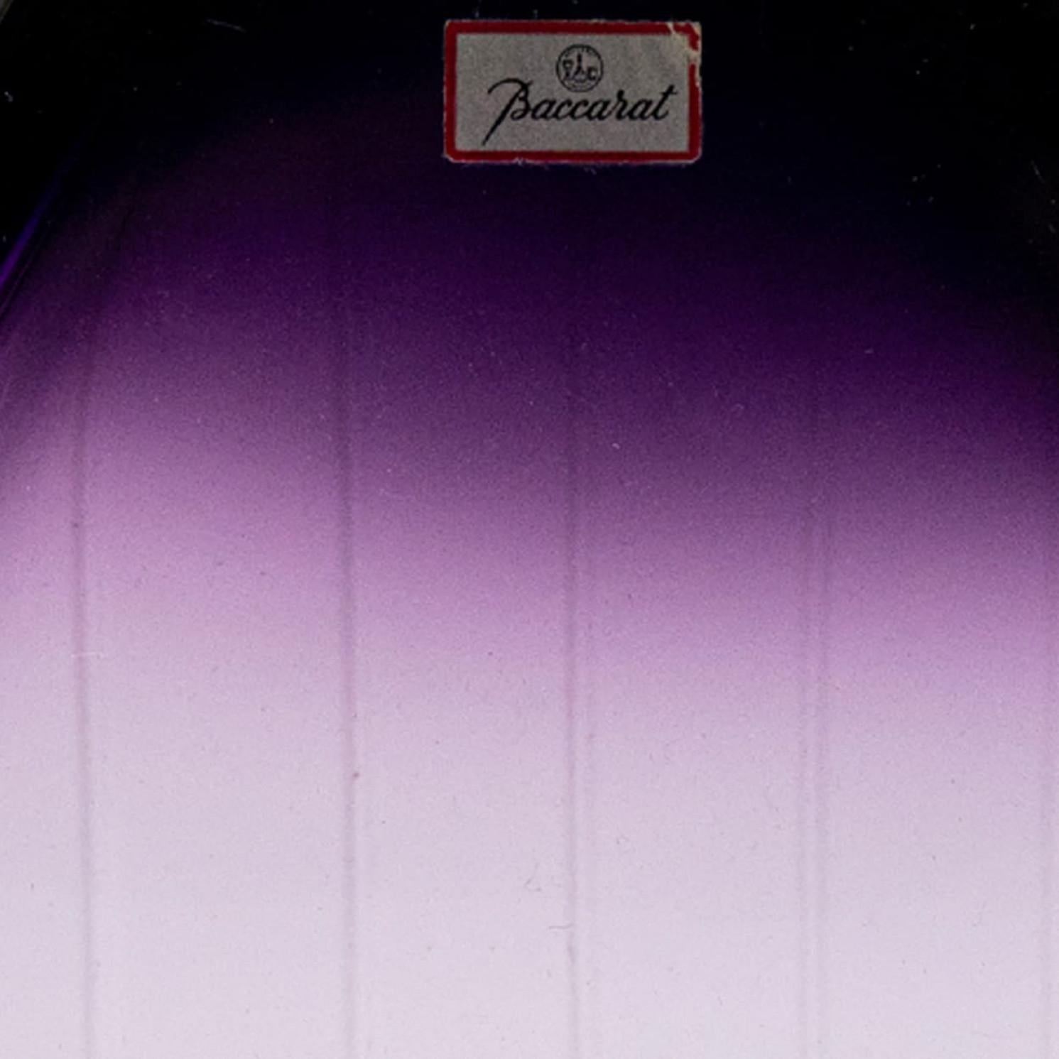 Moderno Thomas Bastide Vaso Geometrico in Cristallo Trasparente Viola, Francia