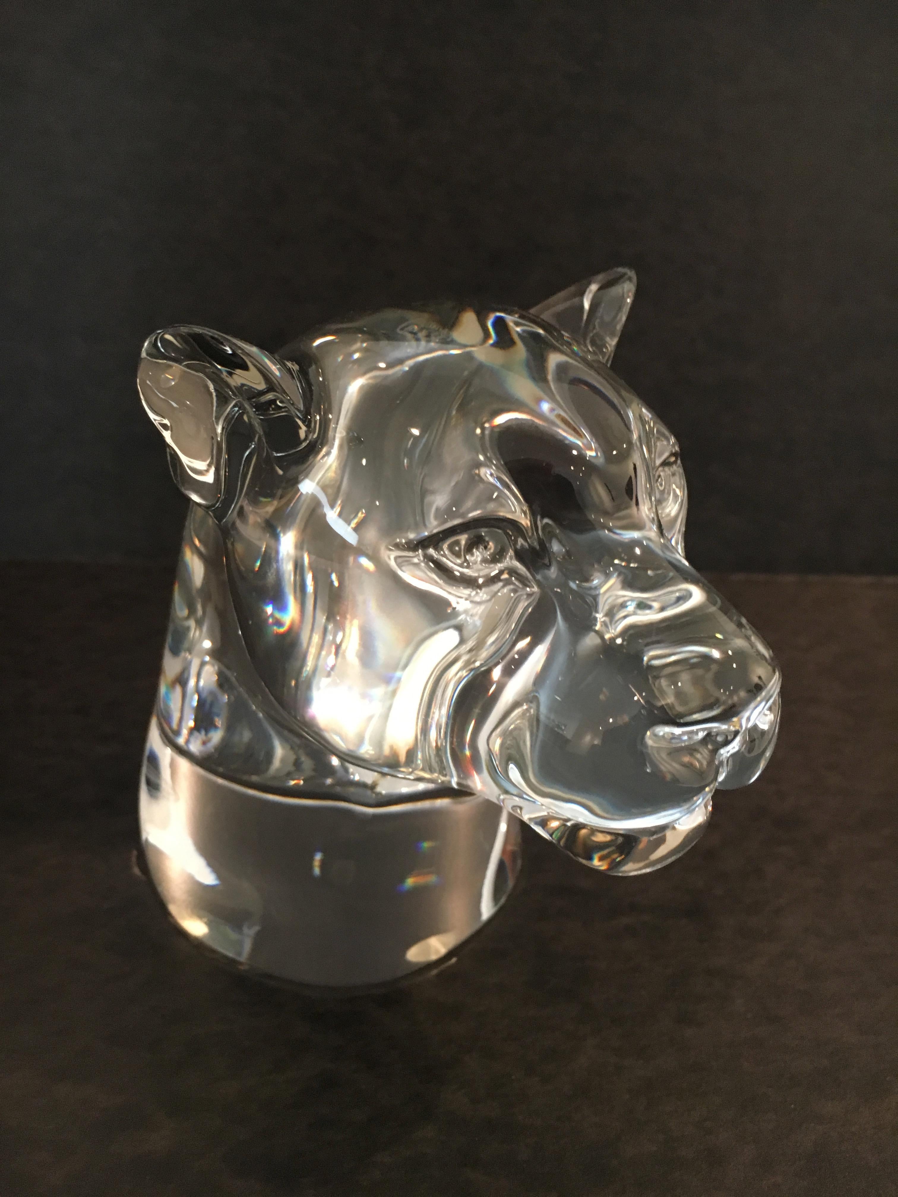 Baccarat tiger paper weight.