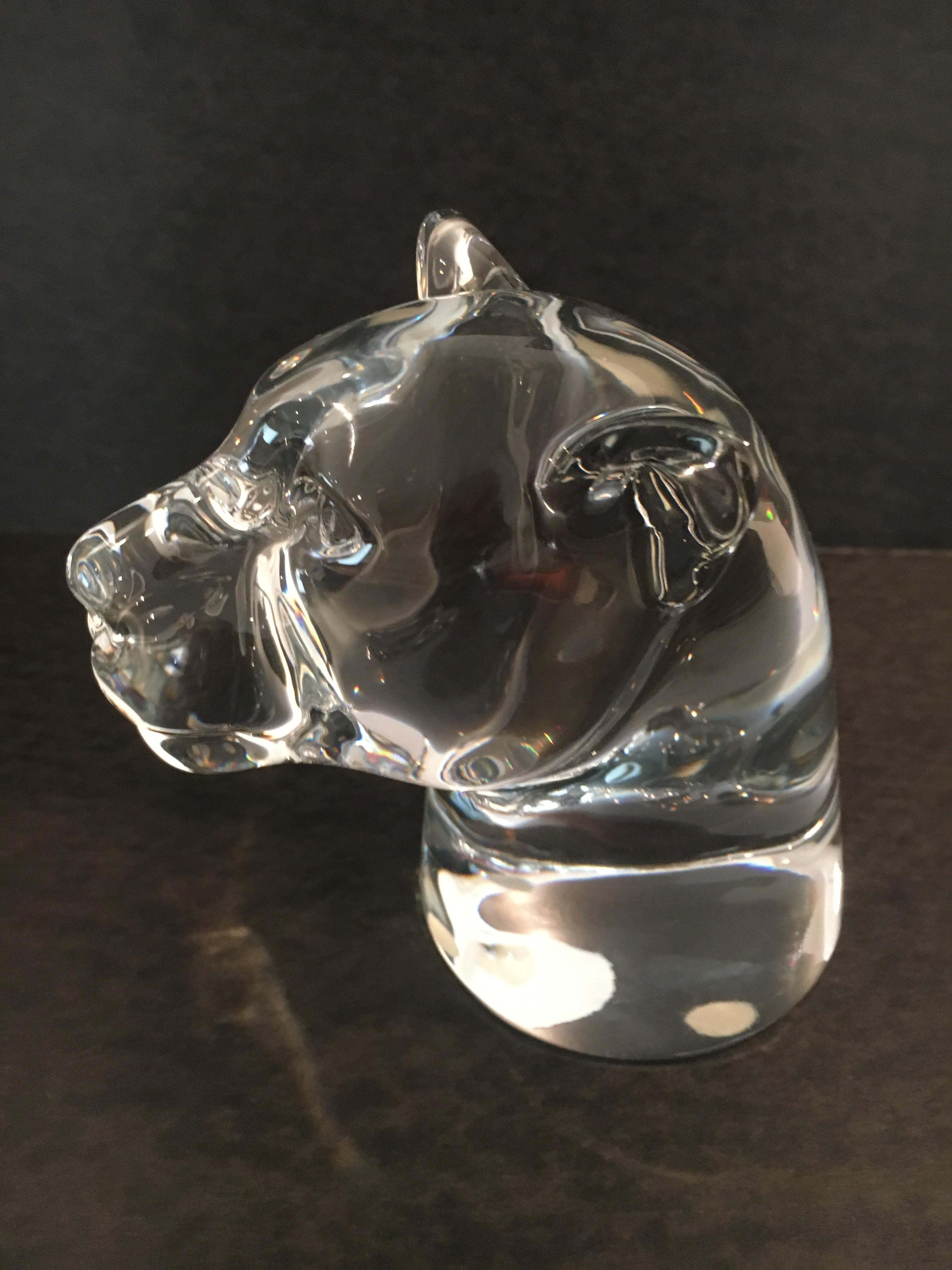 Mid-Century Modern Baccarat Tiger Paper Weight