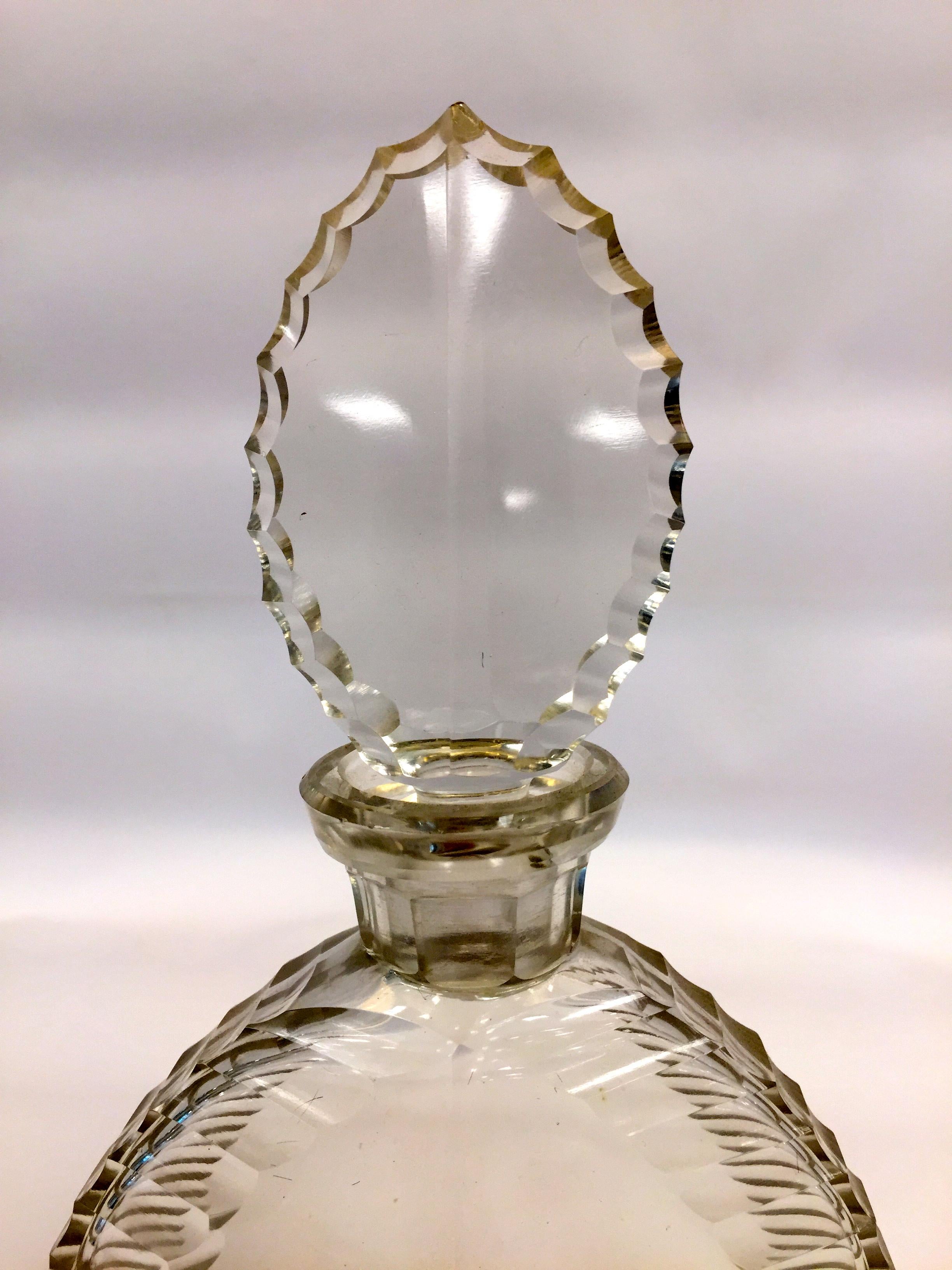 French Baccarat Transparent Whiskey Bottle, France, 1930 For Sale