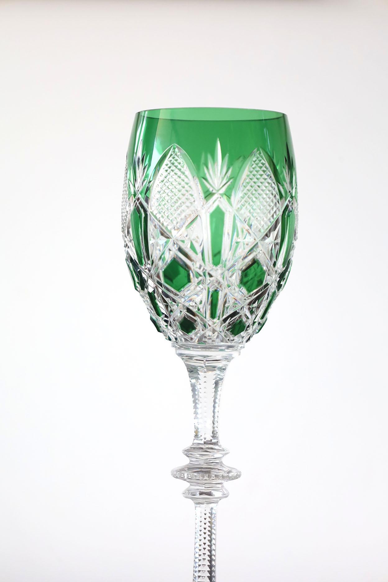 Art Nouveau Baccarat Tsar Green Wine Glass