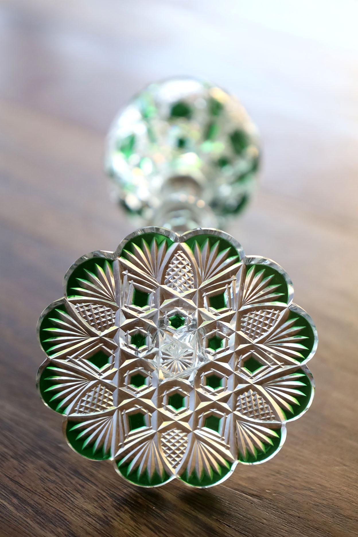 French Baccarat Tsar Green Wine Glass