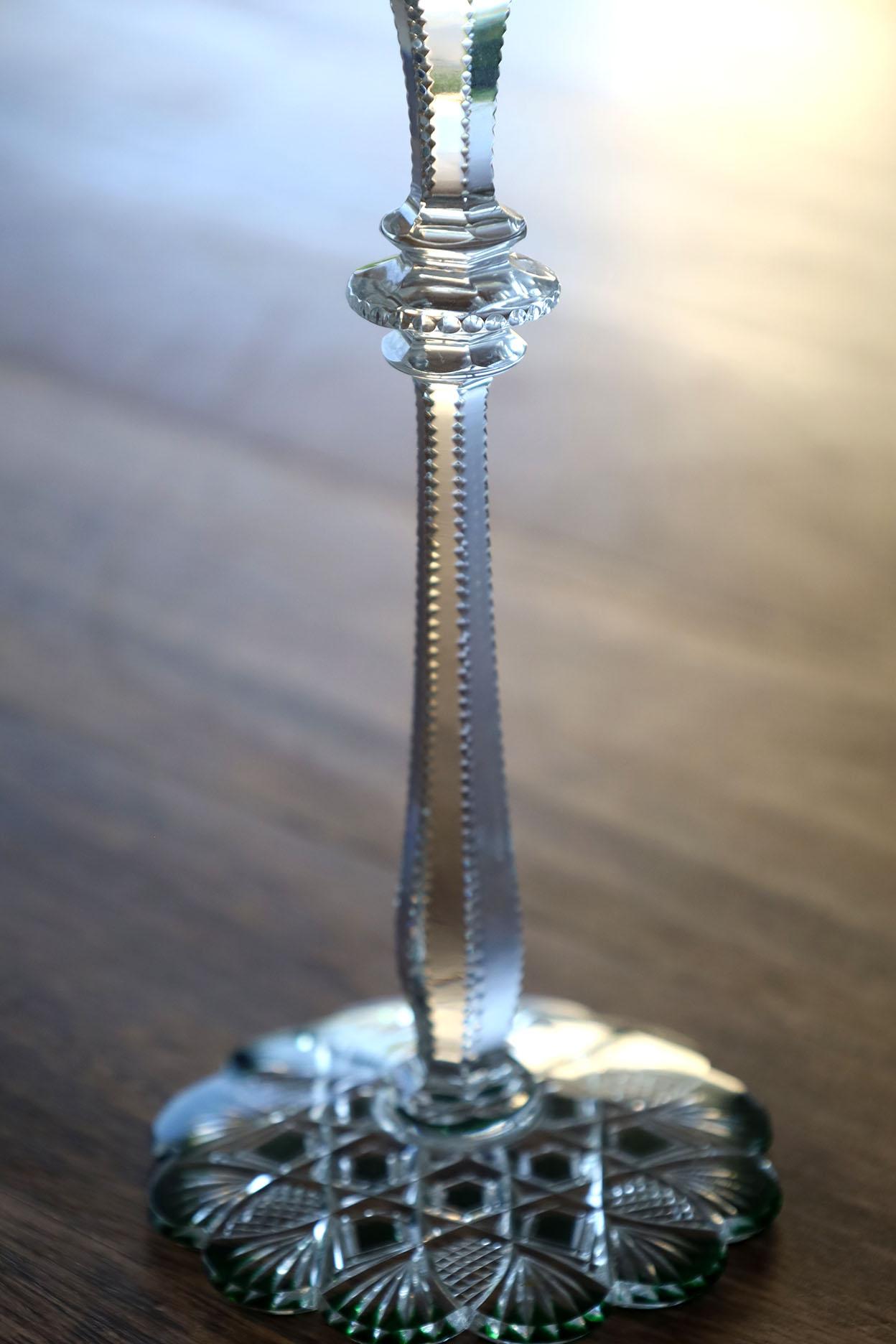 Hand-Crafted Baccarat Tsar Green Wine Glass