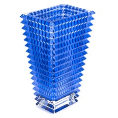 Baccarat - Vase Rectangular Eye L Blue Crystal