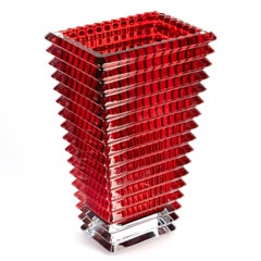 Baccarat - Vase Rectangular Eye L Red Crystal