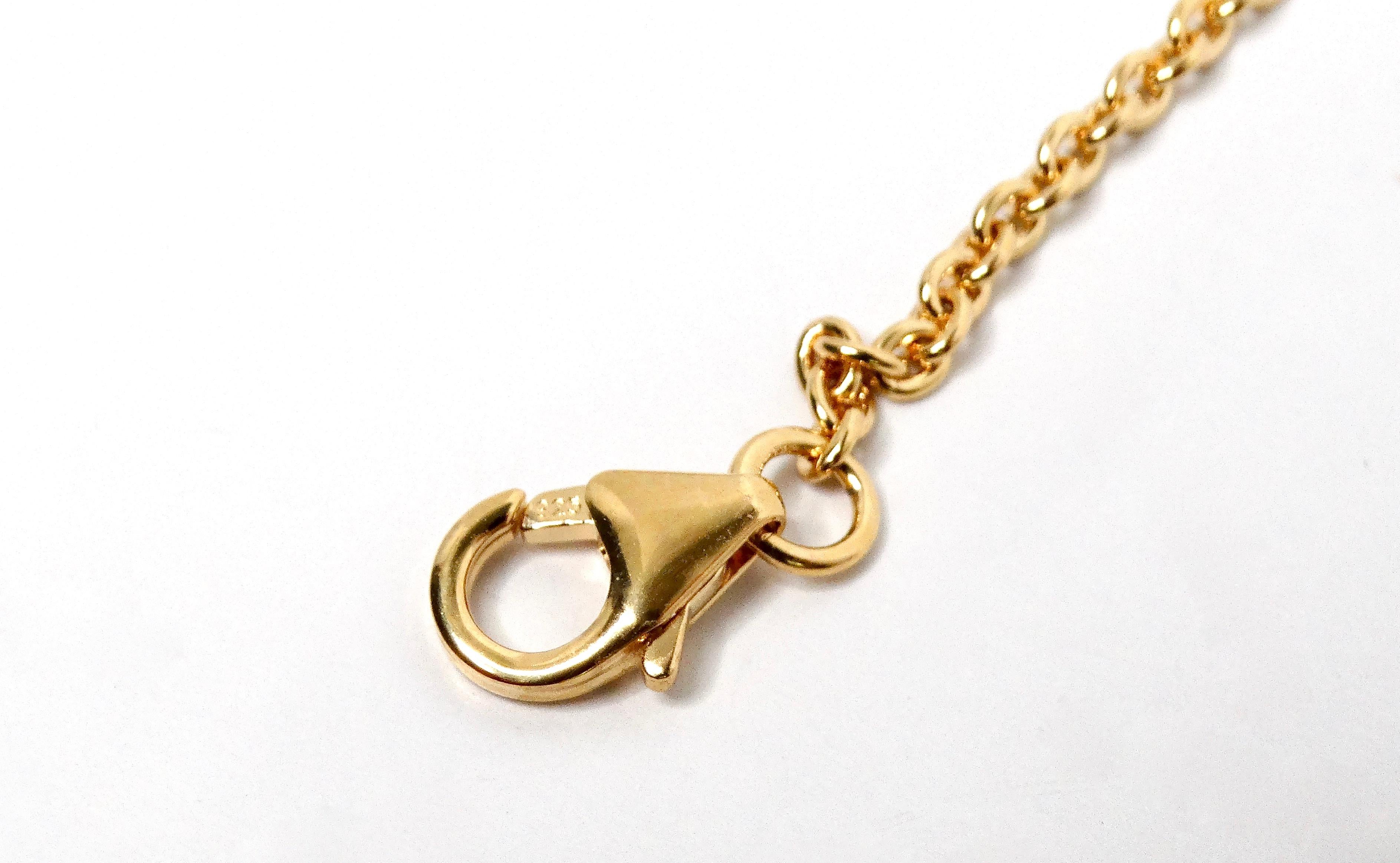 Baccarat Vermeil Collana a catena in argento 925 placcato oro 18k con cristalli rossi A Link in vendita 5