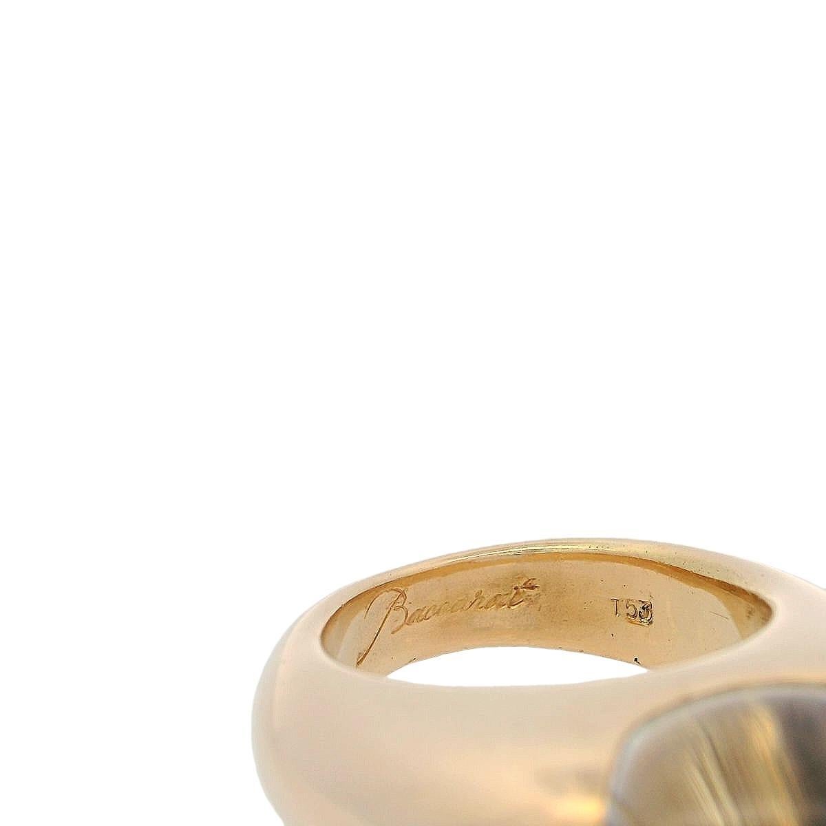 BACCARAT Bague vintage en or jaune 18 carats avec cristal cabochon en vente 2
