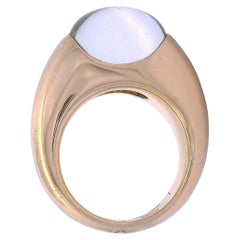 Anello Vintage Baccarat in oro giallo 18kt con cristallo cabochon