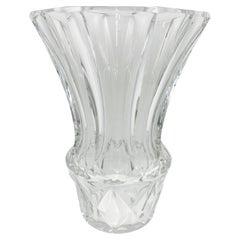 BACCARAT Retro French Large Crystal Vase. 10.75"H
