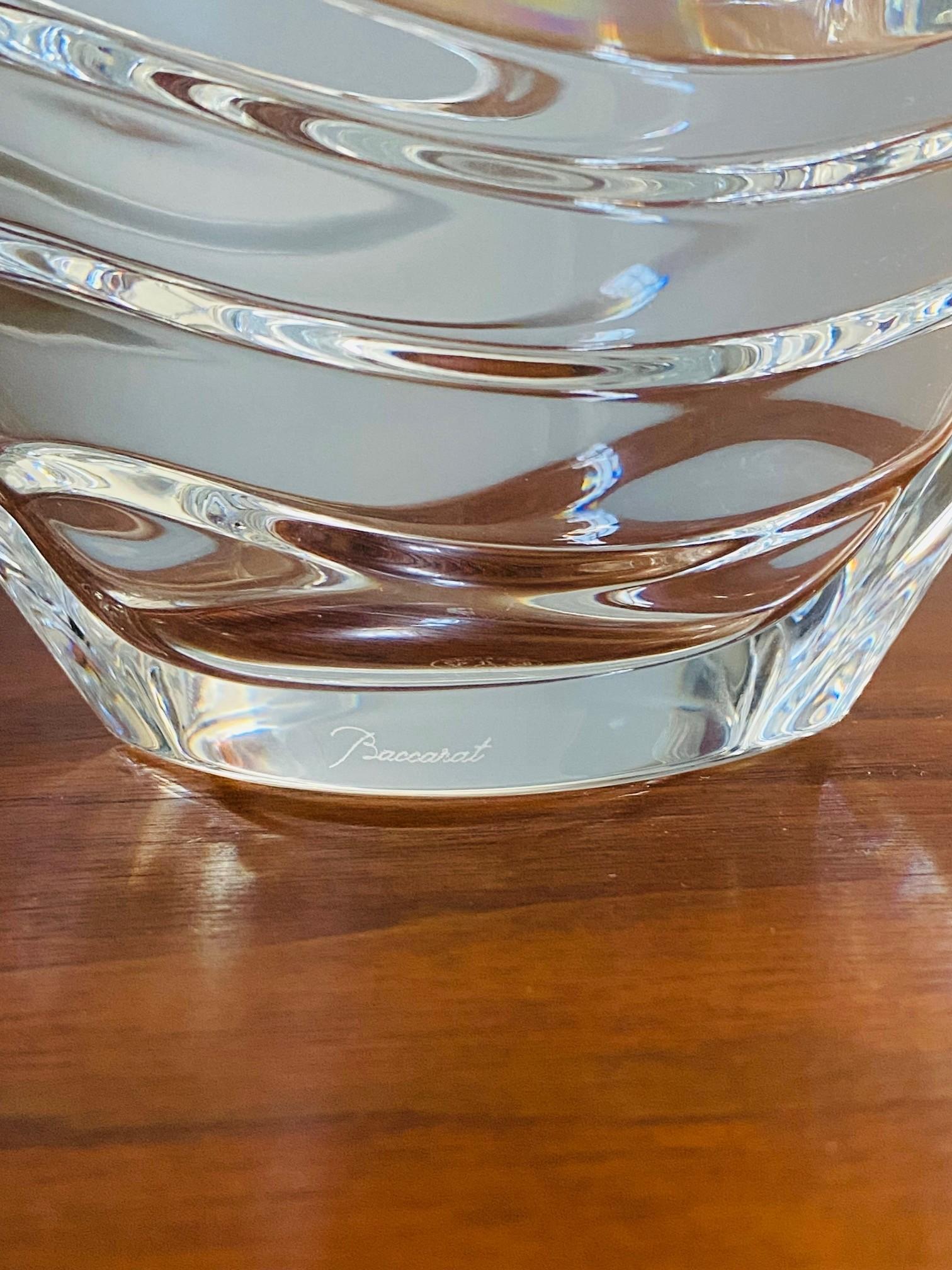 Modern Baccarat Wave Crystal Bowl France For Sale