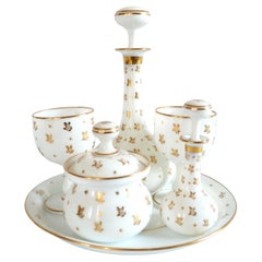 Set da acqua opalino bianco Baccarat, periodo Napoléon III, circa 1860