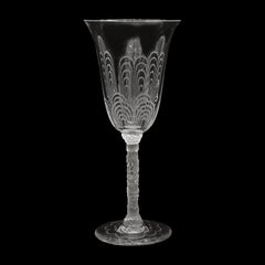 Baccarat white wine crystal glass, Jets d’Eau, design by G. Chevalier Paris 1925