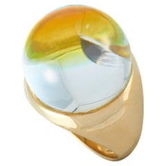 Baccarat Yellow Gold Crystal Cabochon Ring