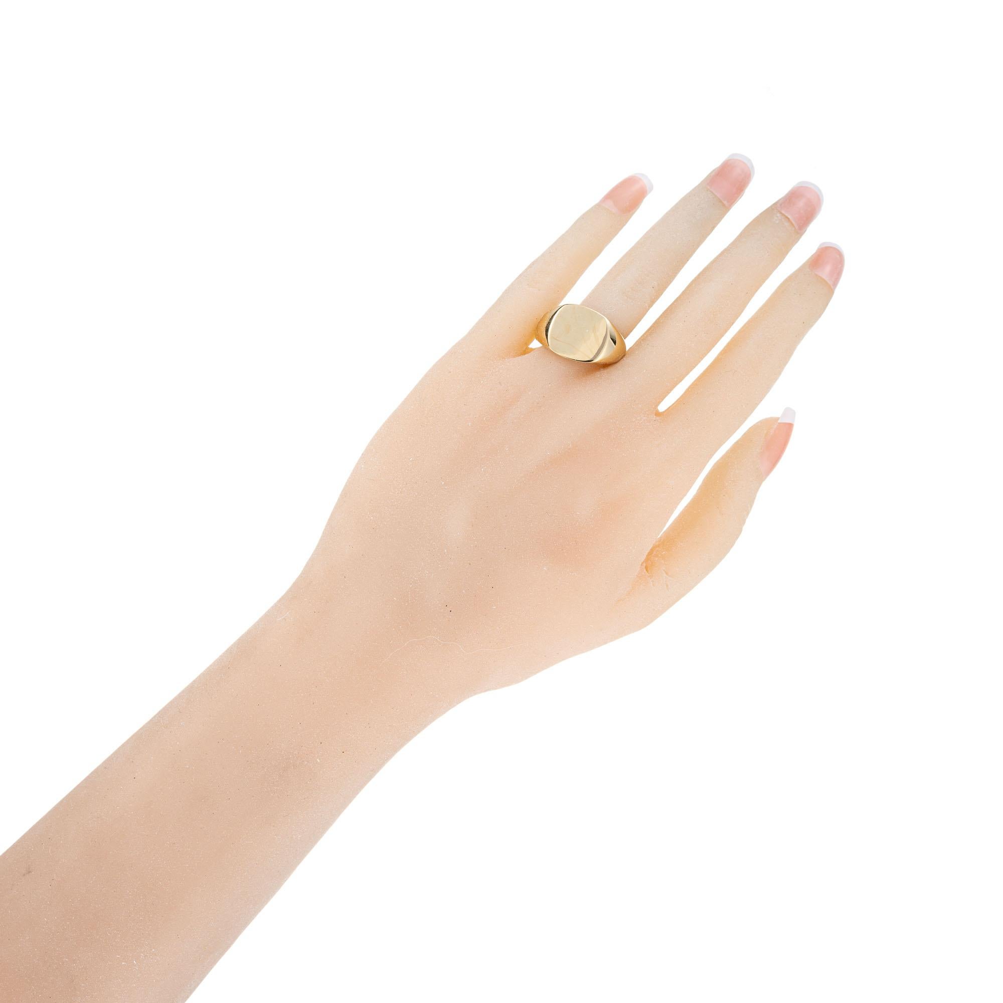 Women's Baccarat Yellow Gold Signet Ring For Sale