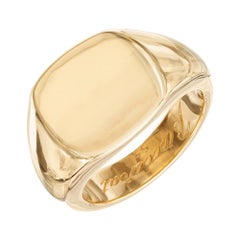Vintage Baccarat Yellow Gold Signet Ring