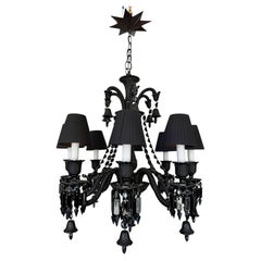 Baccarat "Zénith" 8-Arm Chandelier in Black Crystal by Philippe Starck