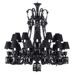 Baccarat Zenith Crystal Noir Chandelier by Philippe Starck 24 Light