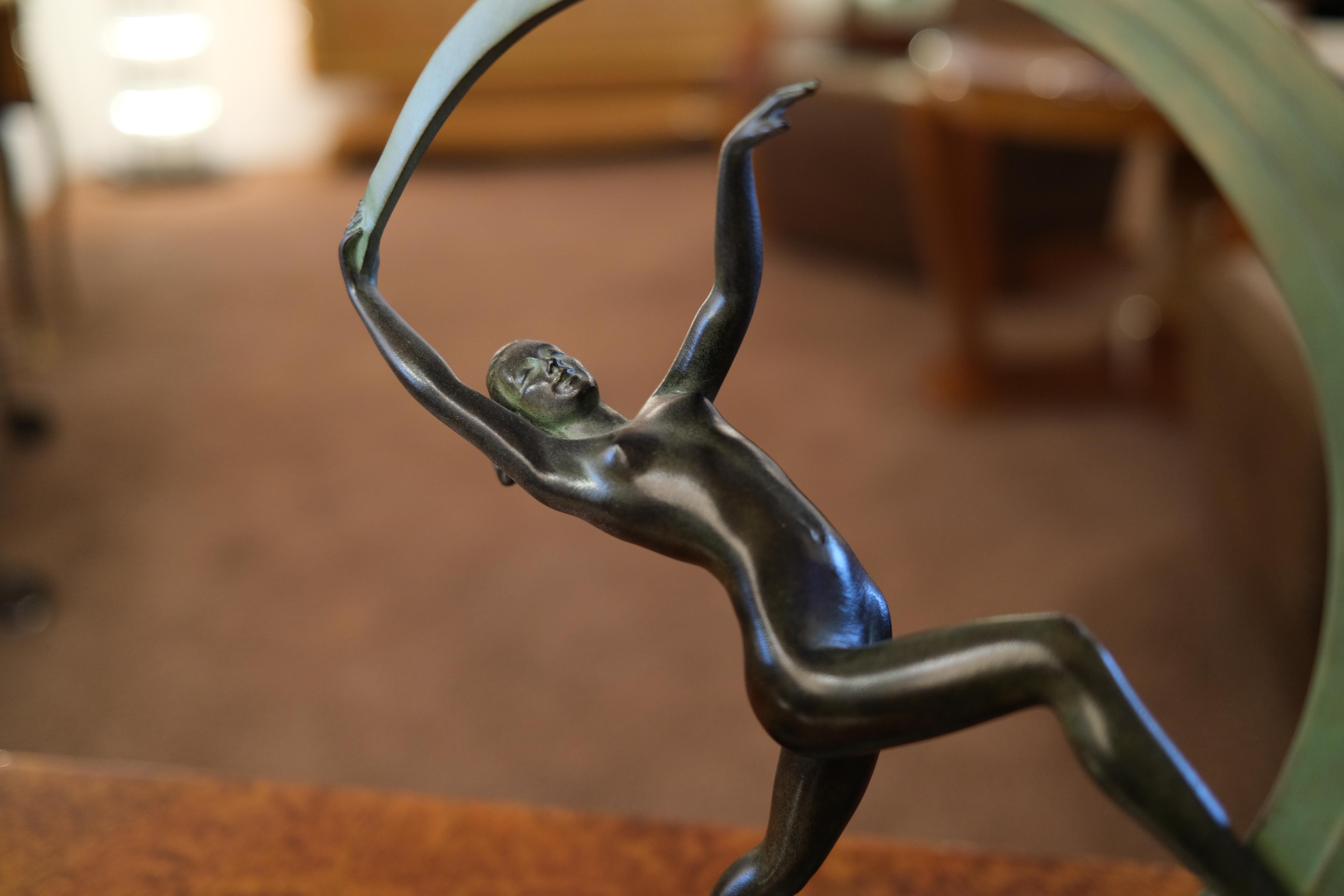 French Bacchanale Dancer Sculpture in Art Deco Style by Janle for Max Le Verrier