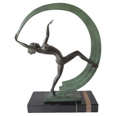 Bacchanale Dancer Sculpture in Art Deco Style by Janle for Max Le Verrier