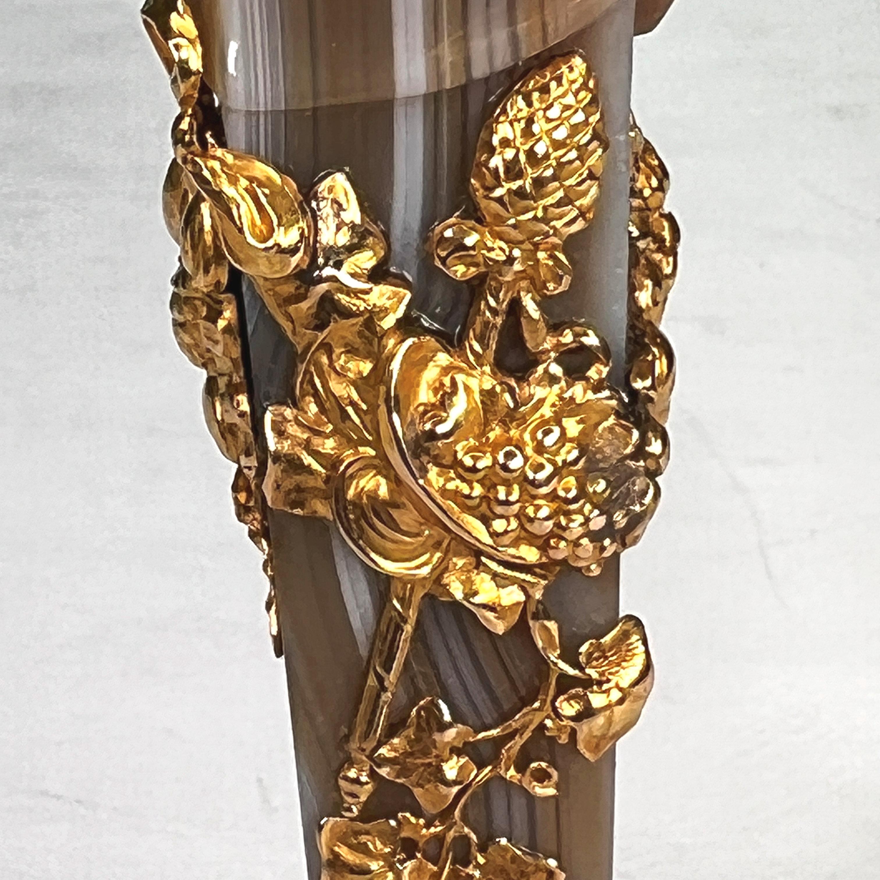 Bacchanalian Agate Gold and Diamond Wax Seal in Form of a Faun 4
