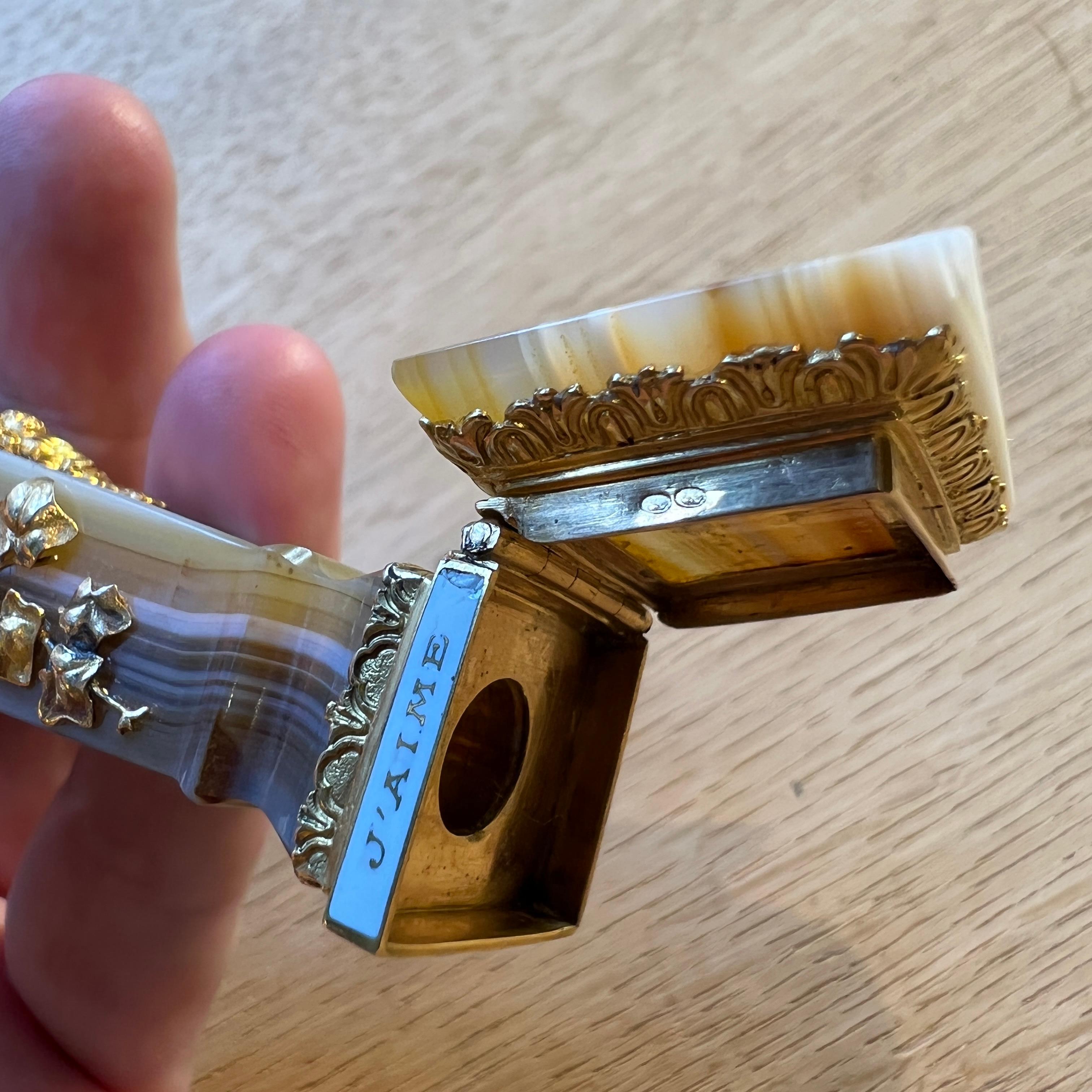 Bacchanalian Agate Gold and Diamond Wax Seal in Form of a Faun 10
