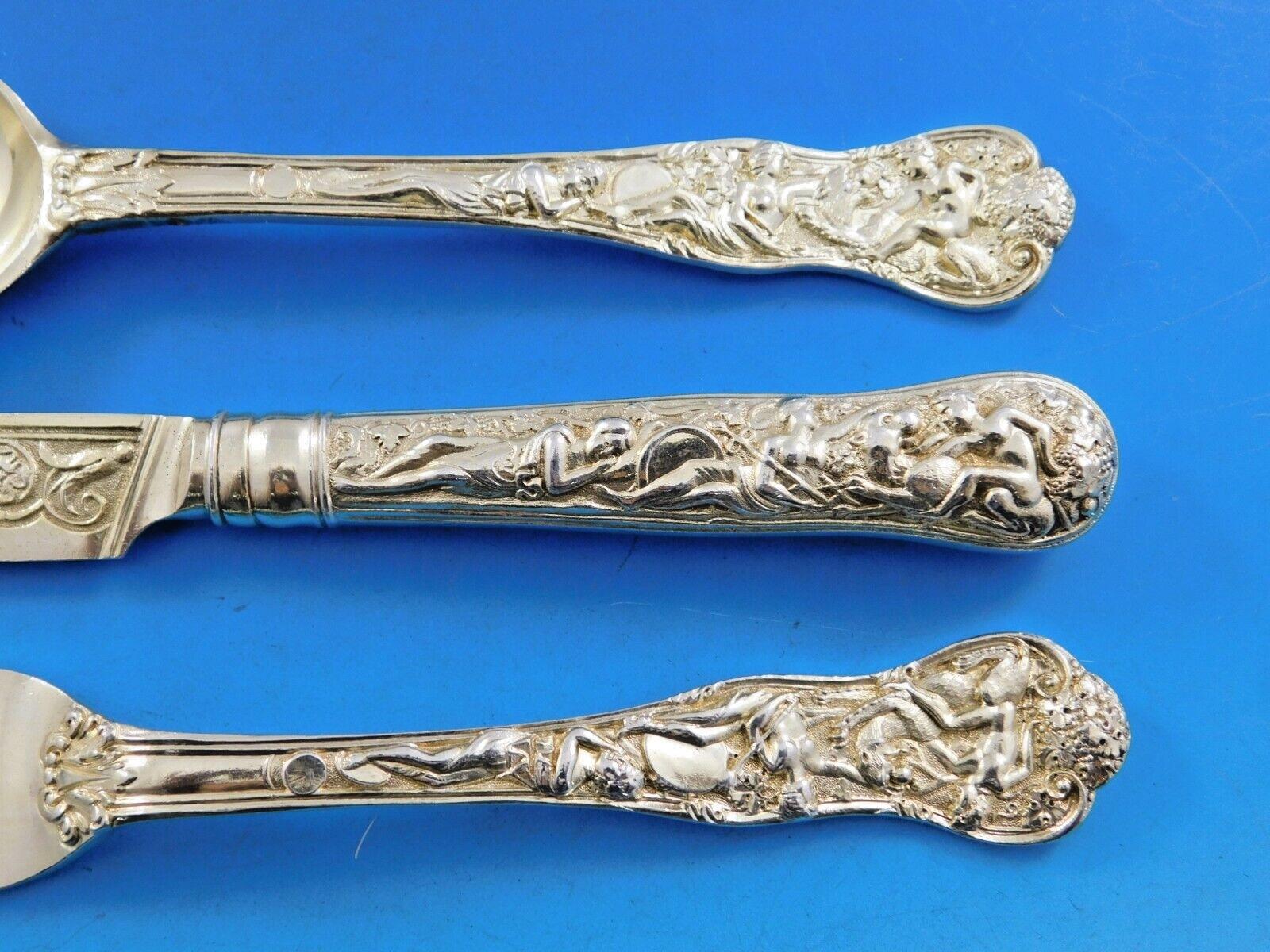 XX secolo Set di posate da dessert in argento Sterling Bacchanalian 12 pezzi Vermeil in vendita