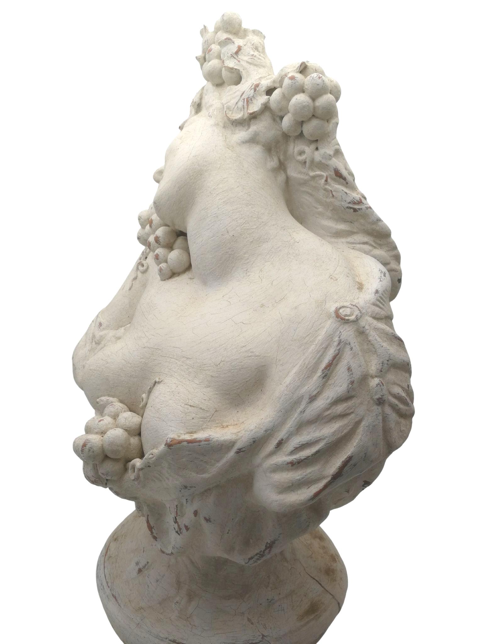 Bacchante in White Patinated Terracotta Circa 1900 For Sale 4