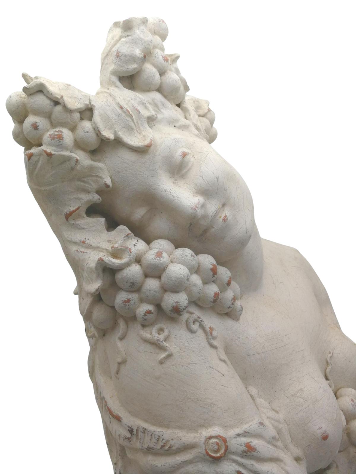 Bacchante in White Patinated Terracotta Circa 1900 In Good Condition For Sale In Beuzevillette, FR