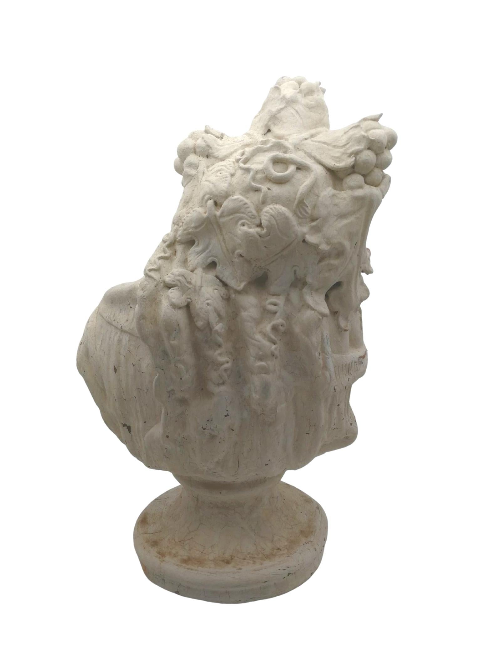 Early 20th Century Bacchante in White Patinated Terracotta Circa 1900 For Sale