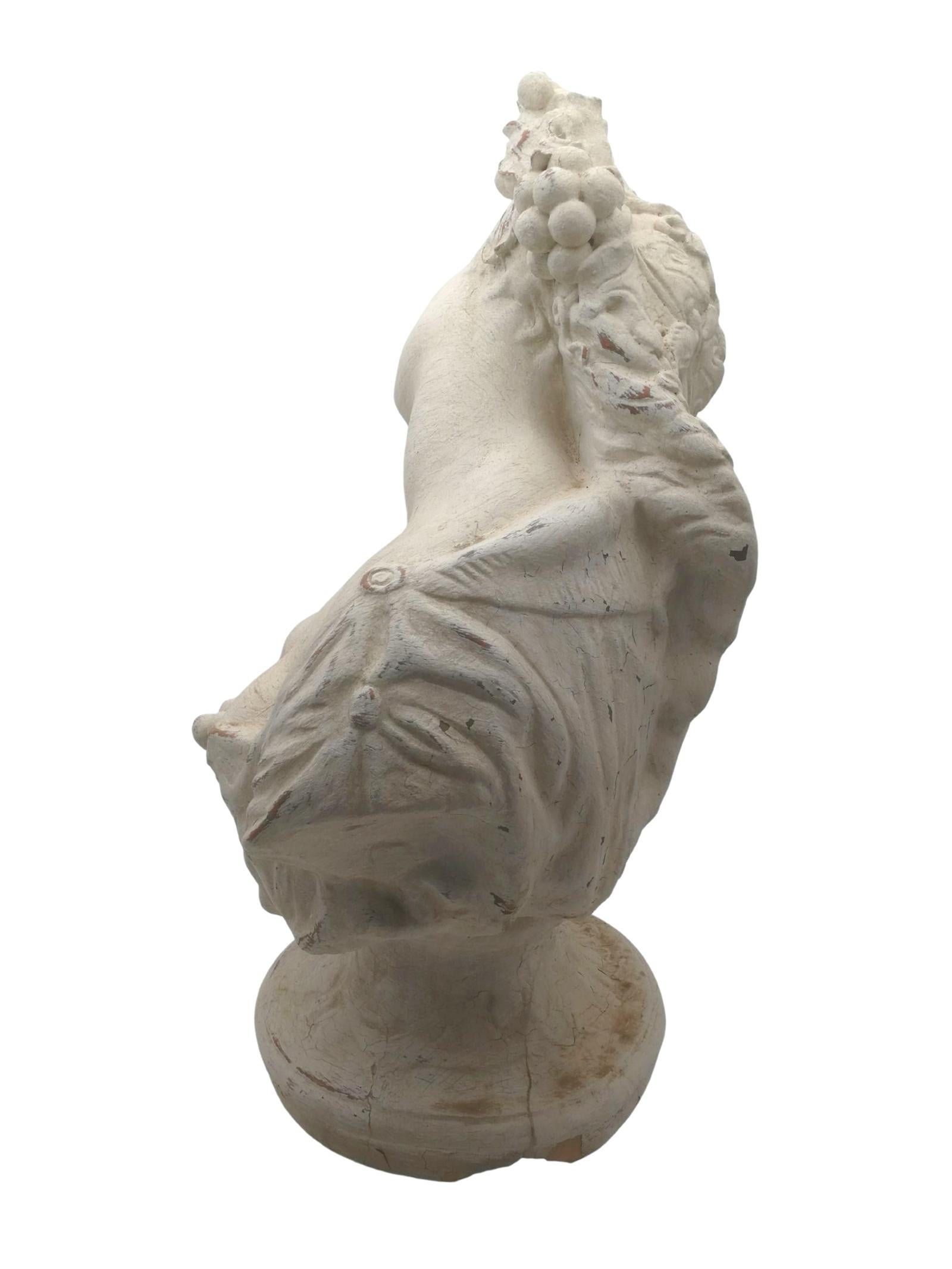 Bacchante in White Patinated Terracotta Circa 1900 For Sale 2