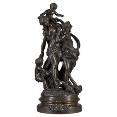 'Bacchantes', a Fine Patinated Bronze Figural Group After Clodion, circa 1870