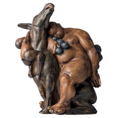 Escultura Baco y sátiro sobre asno de Kai Nielsen para Bing & Grøndahl, década de 1910