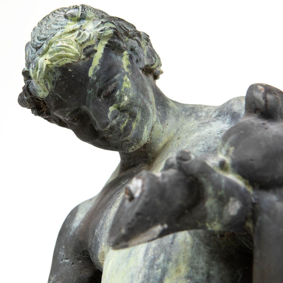 Bacchus Bronzeskulptur auf Sandsteinsockel, Italien 18.-19. im Zustand „Gut“ im Angebot in Kastrup, DK
