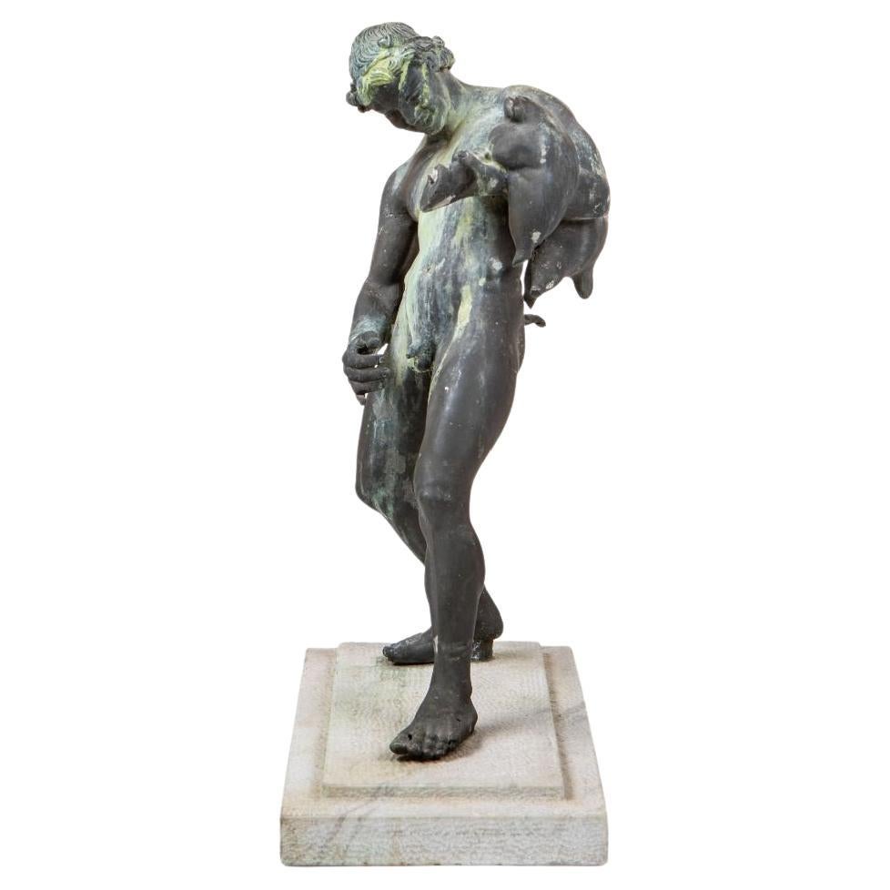 Bacchus Bronzeskulptur auf Sandsteinsockel, Italien 18.-19. im Angebot