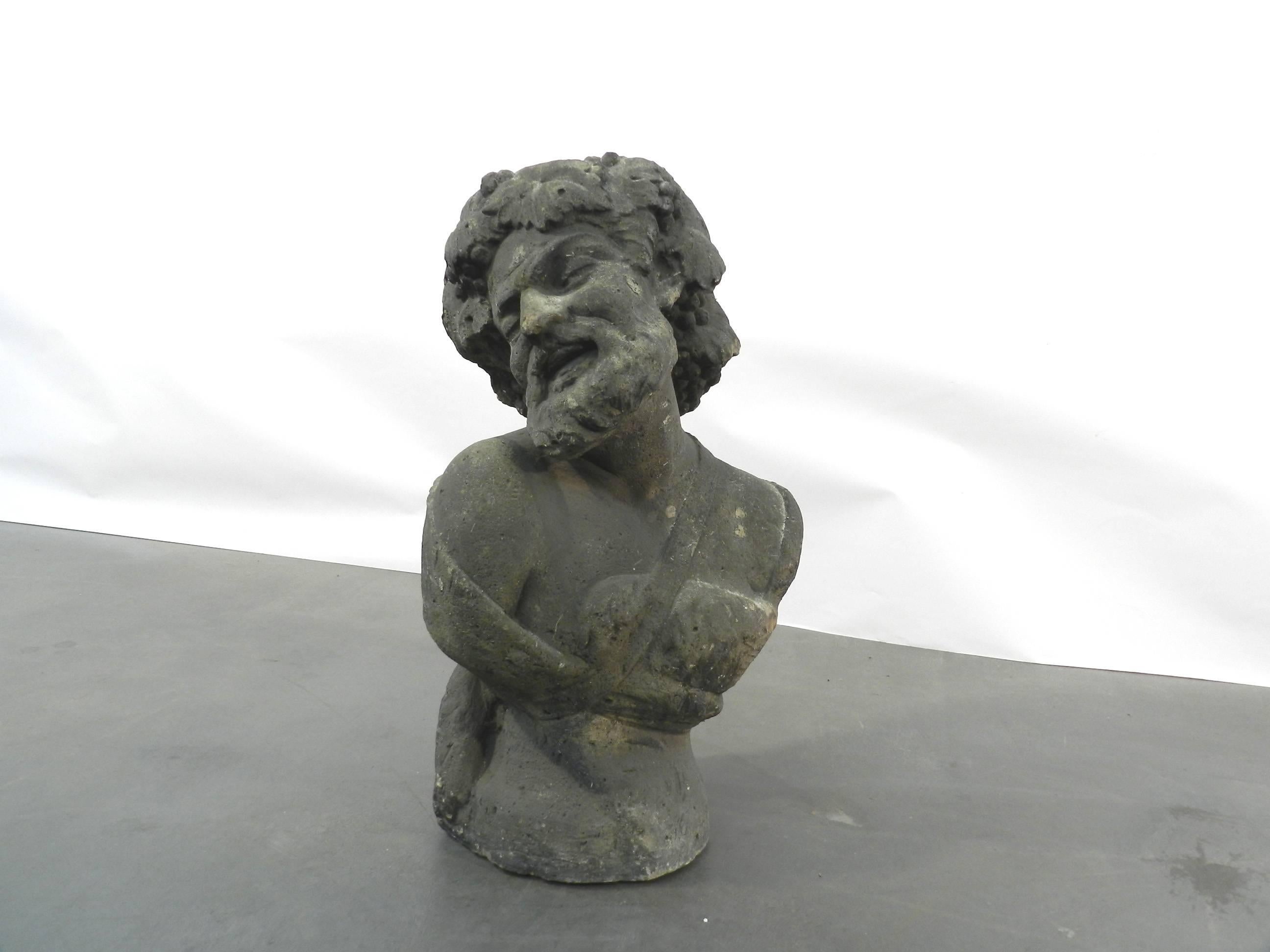 Bacchus Bust in Limestone, circa 1900/1930 For Sale 2