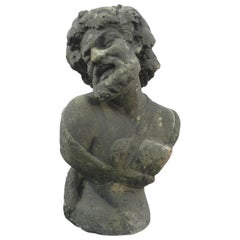 Bacchus-Büste aus Kalkstein, um 1900/1930