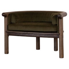 Bacchus Chair in fumed white oak and green velvet