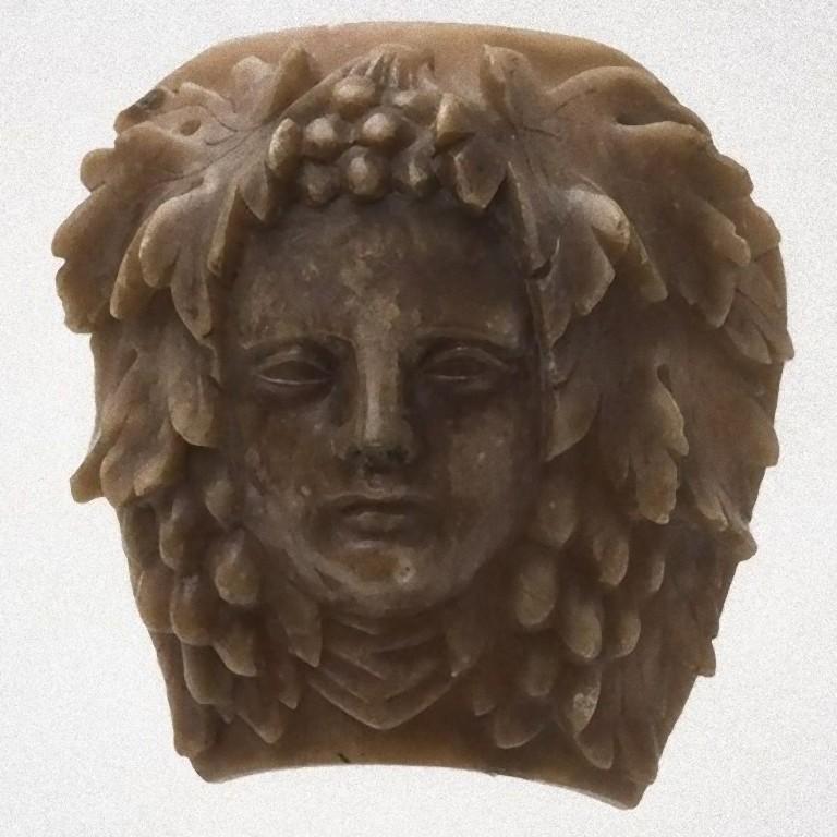 Italian Bacchus Head, Decorative Wax, Italy, Early 20th Century For Sale