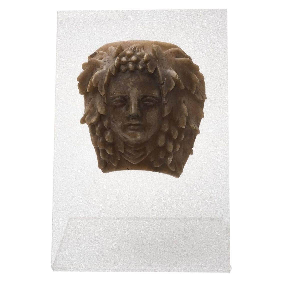 Bacchus Head, Decorative Wax, Italy, Early 20th Century For Sale