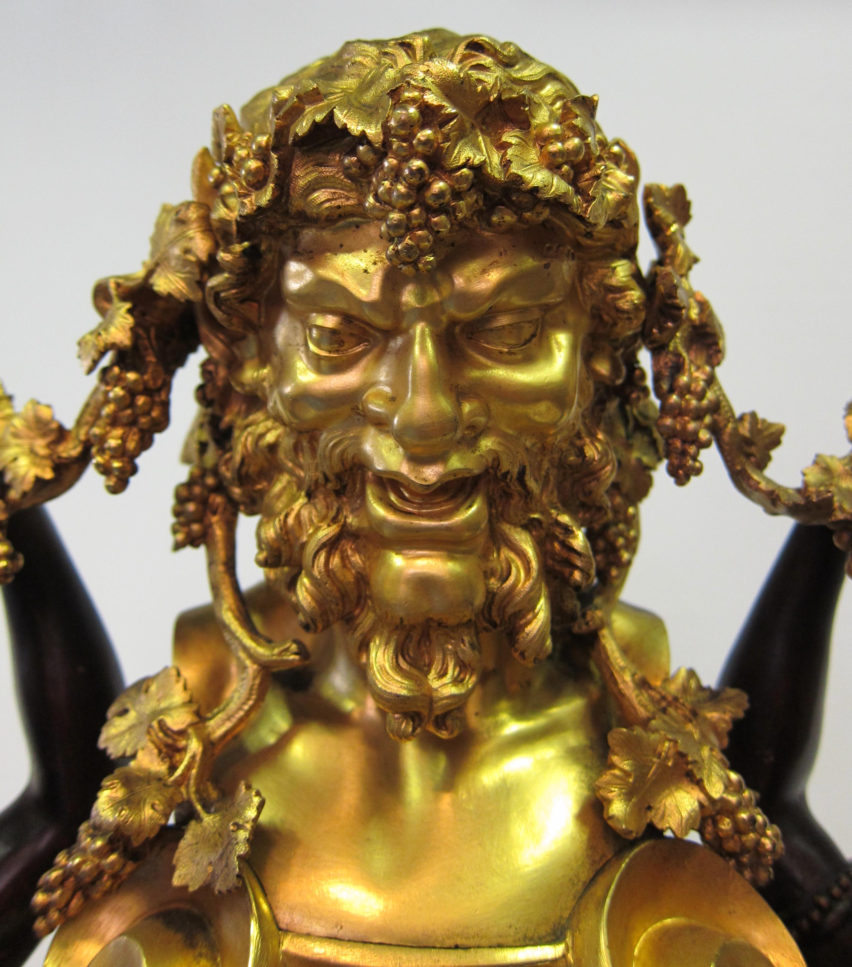 Gilt Bacchus Mantle Clock For Sale